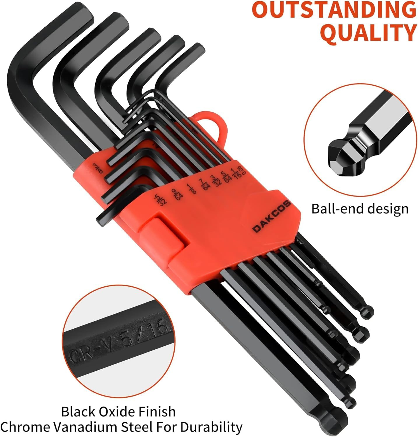 Kuber Industries Hex Key Allen Wrench Set with Ball End|Industrial Grade Allen Wrench Set|Bonus Free Strength Helping T-Handle 