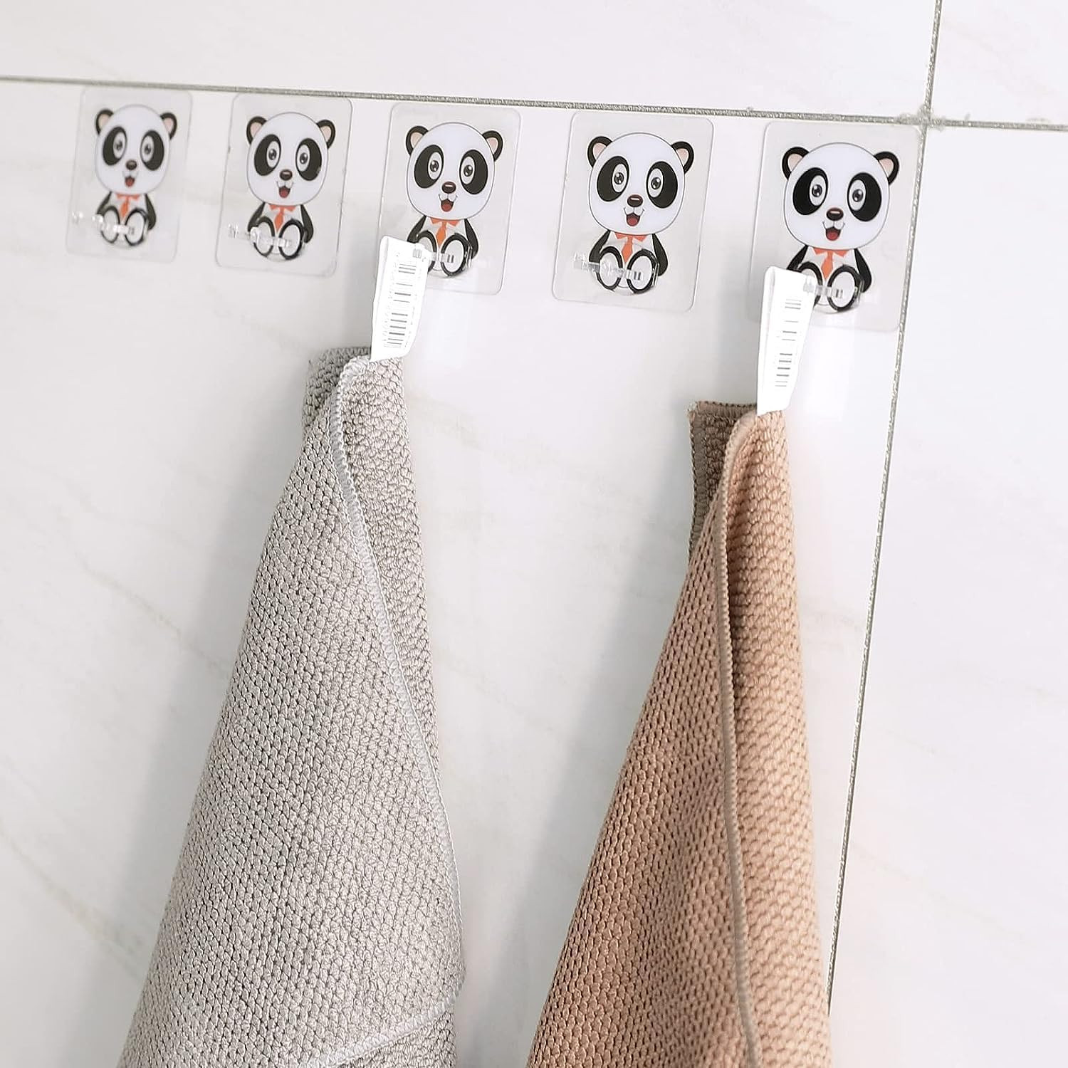 Kuber Industries Hooks For Wall|Superior Quality ABS|Durable & Rust-Proof|Easy to Install Self Adhesive Hook|Multipurpose Hooks for Bathroom, Kitchen|Wall Hooks For Doors & Closets|KR-14|Pack of 5|Transparent