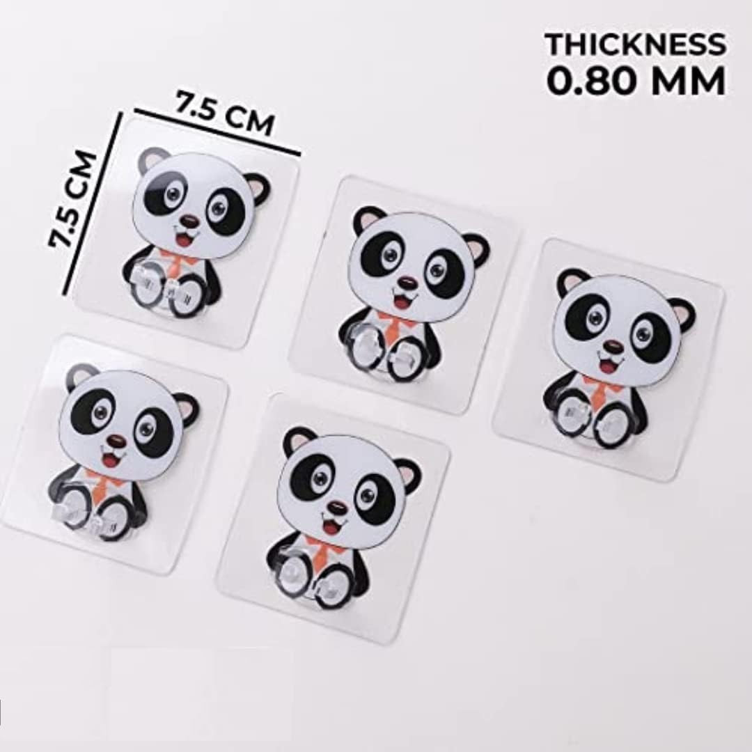 Kuber Industries Hooks For Wall|Superior Quality ABS|Durable & Rust-Proof|Easy to Install Self Adhesive Hook|Multipurpose Hooks for Bathroom, Kitchen|Wall Hooks For Doors & Closets|KR-14|Pack of 5|Transparent