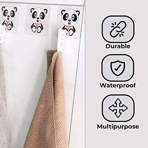 Kuber Industries Hooks For Wall|Superior Quality ABS|Durable & Rust-Proof|Easy to Install Self Adhesive Hook|Multipurpose Hooks for Bathroom, Kitchen|Wall Hooks For Doors & Closets|KR-14|Pack of 5|Transparent