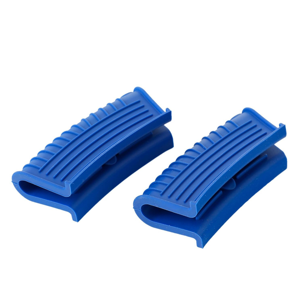 Kuber Industries Hot Handle Holder | Silicone Hot Handle Holder | Heat Resistant Handle | Non Slip Pot Holders | Iron Handle Covers | Kitchen Hot Pot Holder | Set of 2 | Blue