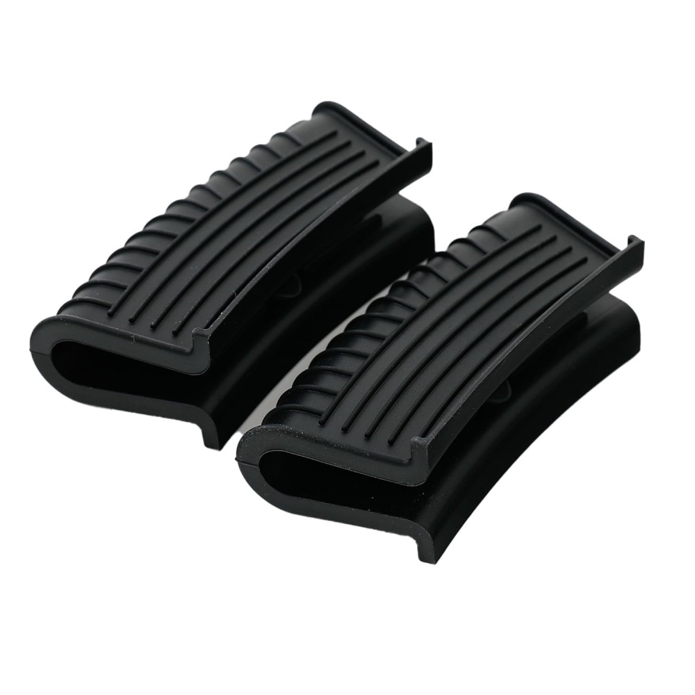 Kuber Industries Hot Handle Holder | Silicone Hot Handle Holder | Heat Resistant Handle | Non Slip Pot Holders | Iron Handle Covers | Kitchen Hot Pot Holder | Set of 2 | Black