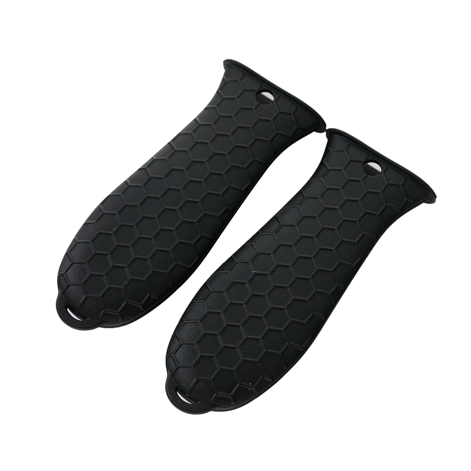 Kuber Industries Hot Handle Holder | Silicone Hot Handle Holder | Heat Resistant Handle | Non Slip Pot Holders | Iron Handle Covers | Kitchen Hot Pot Holder | HH002 | Set of 2 | Black