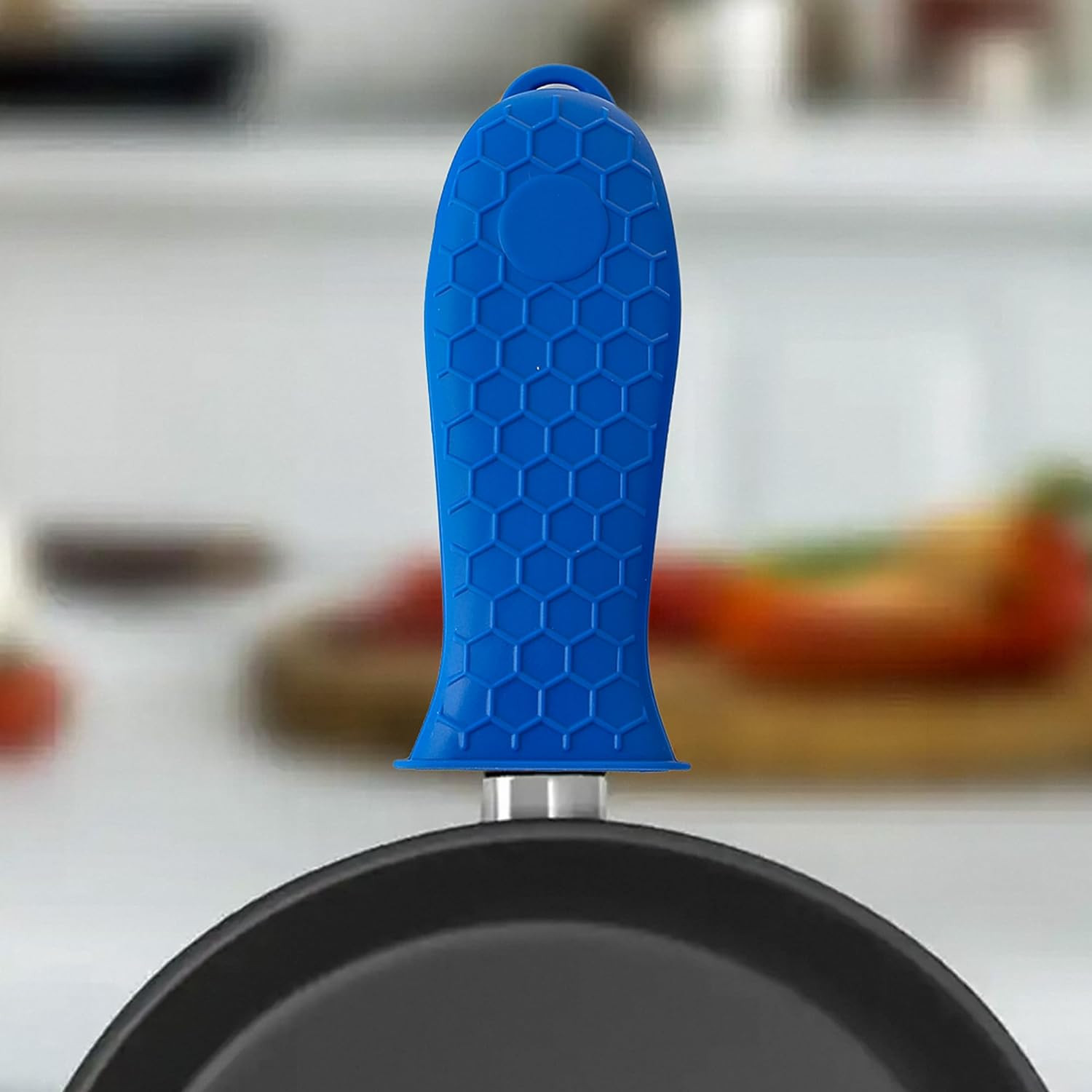 Kuber Industries Hot Handle Holder | Silicone Hot Handle Holder | Heat Resistant Handle | Non Slip Pot Holders | Iron Handle Covers | Kitchen Hot Pot Holder | HH002 | Set of 2 | Black