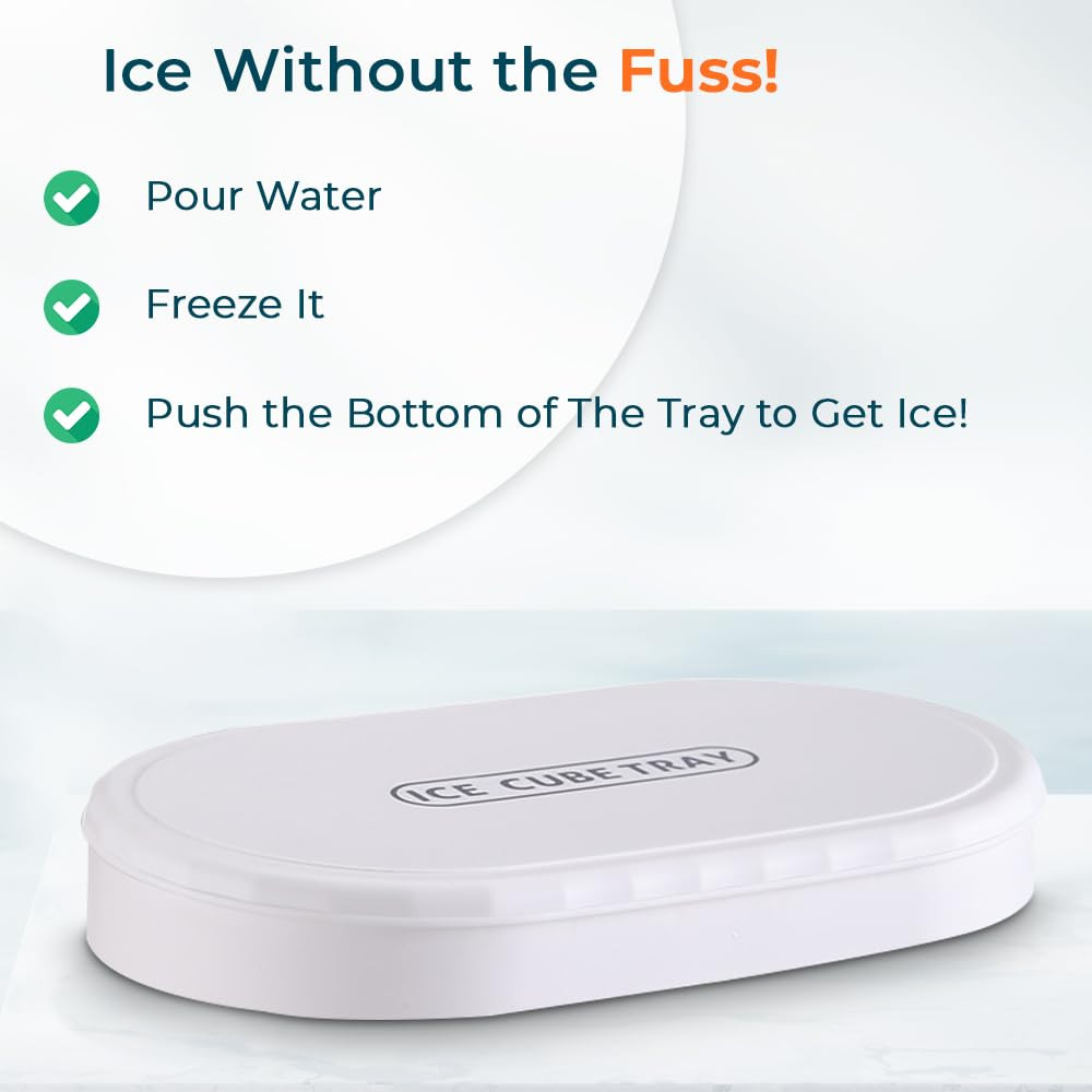 Kuber Industries Ice Box With 36 Compartments|Ice Cube Tray With Soft Bottom| White