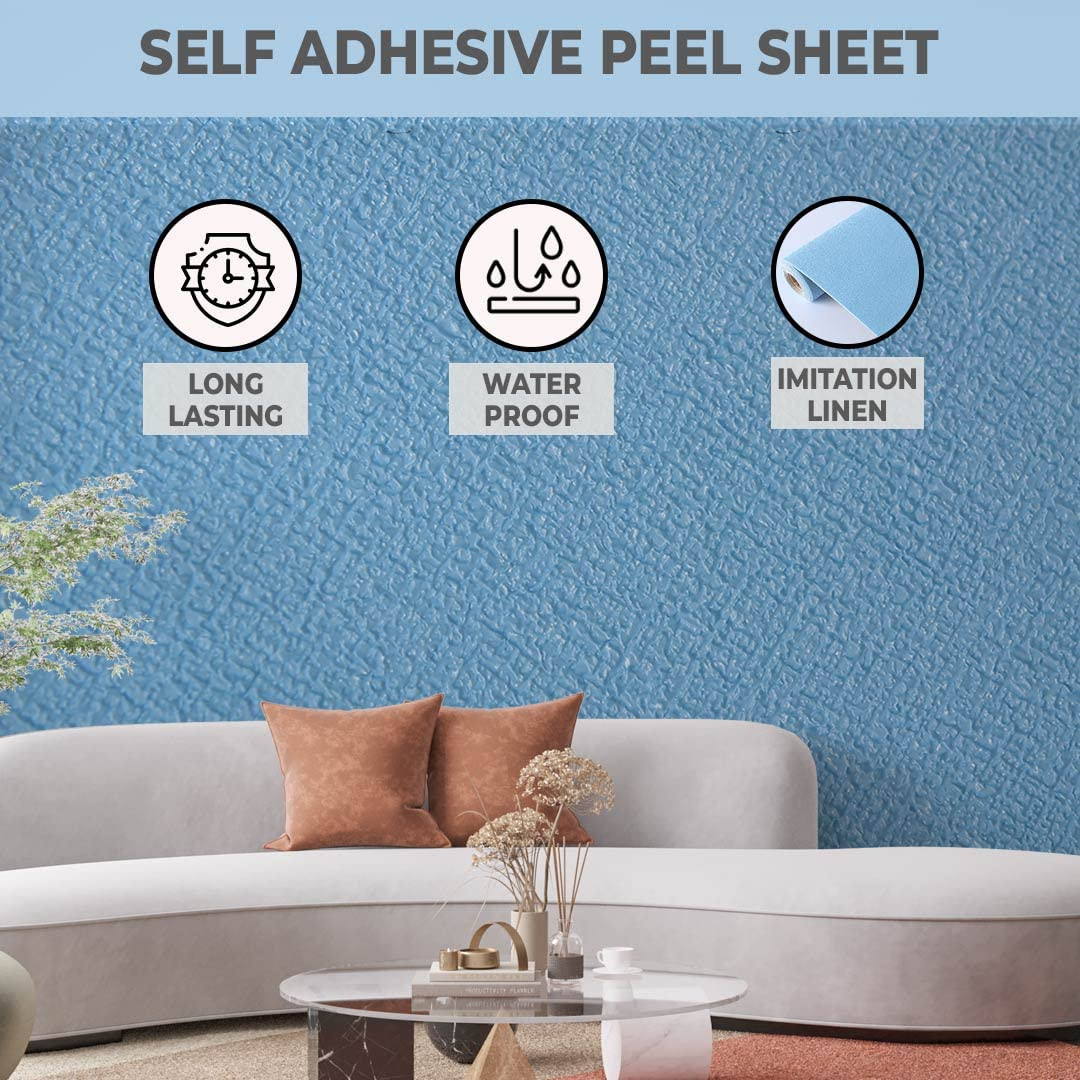 Kuber Industries Imitation Linen Wallpaper for Walls | Textured & Self Adhesive Peel Wall Stickers | Easy to Peel, Stick & Remove DIY Wallpaper | Suitable on All Walls | Pack of 1 Roll, 50 cm X 280 cm