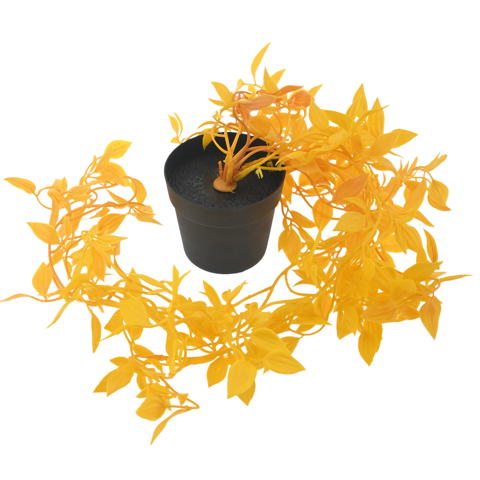Kuber Industries Indoor Artificial Plants with Pot for Living Room  Green Fake Vines for Home Decor and Office  Leaves Hanging Falling Plants for Wall and Balcony Decoration  Yellow