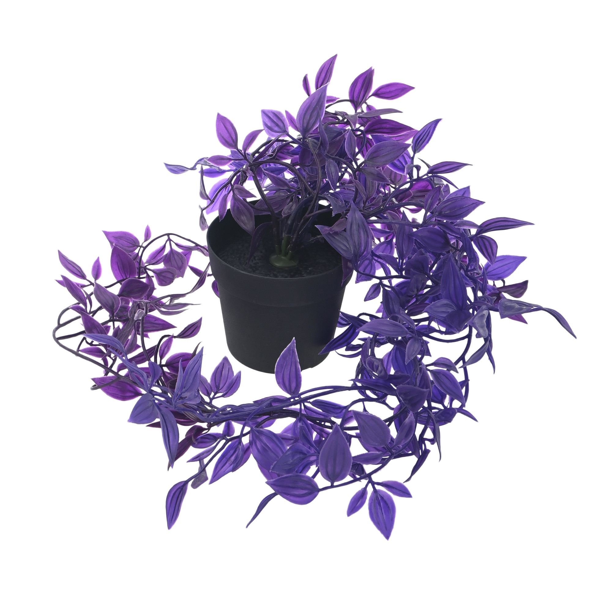 Kuber Industries Indoor Artificial Plants with Pot for Living Room  Green Fake Vines for Home Decor and Office  Leaves Hanging Falling Plants for Wall and Balcony Shelf Decoration  Purple