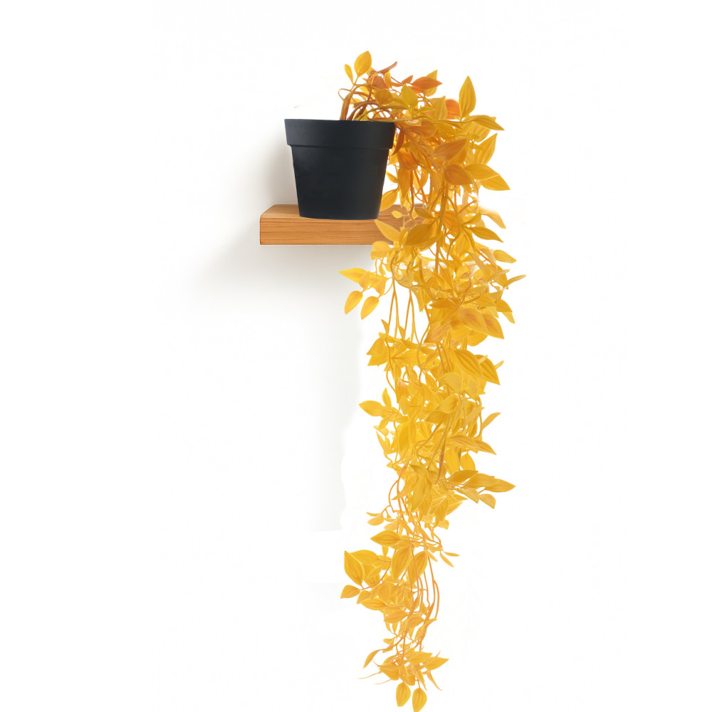 Image of Kuber Industries Indoor Artificial Plants with Pot for Living Room | Green Fake Vines for Home Decor and Office | Leaves Hanging Falling Plants for Wall and Balcony Decoration | Yellow