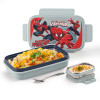 Inner Stainless Steel Lunch Box for Kids with Clip Lock Lid and Spoon | Insulated & Airtight Kids Tiffin Box for School and Picnic | Spider Man - Grey
