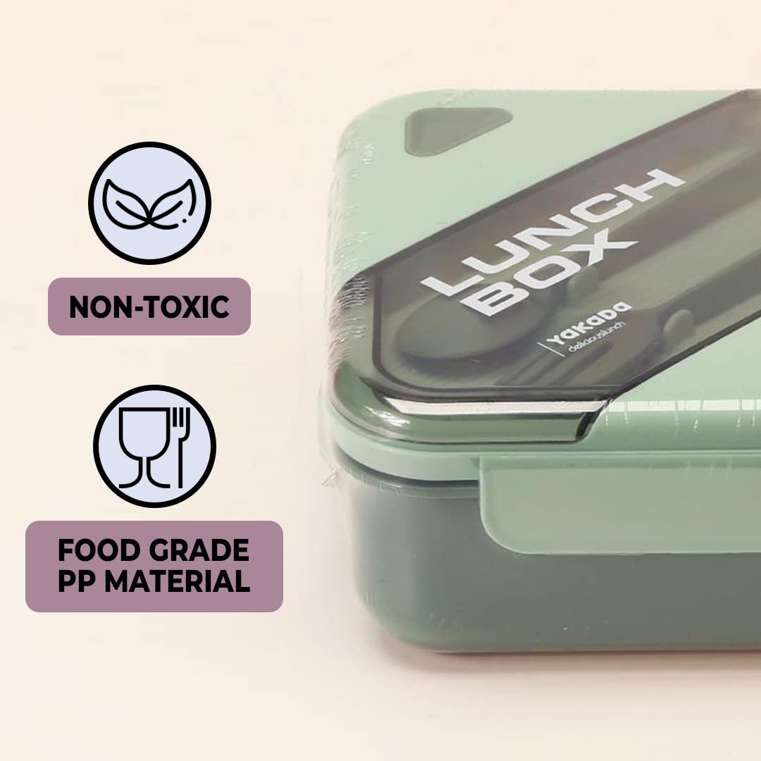 Kuber Industries Insulated Lunch Box for Kids  AdultsPremium Food-Grade PP PlasticLeakproof  Spill ProofDishwasher  Microwave Safe Lunch Box1000 MLHX0044281Green