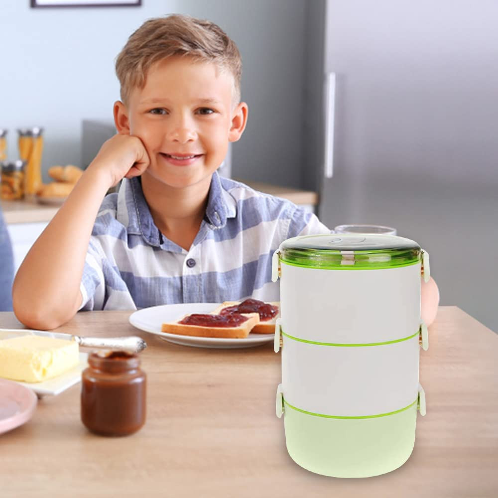 Kuber Industries Insulated Lunch Box With 3 Compartments|100% BPA Free, Food Grade ABS Plastic|Leakproof & Spill Proof|Dishwasher & Microwave Safe Lunch Box|3000 ML|HX0032531|Green