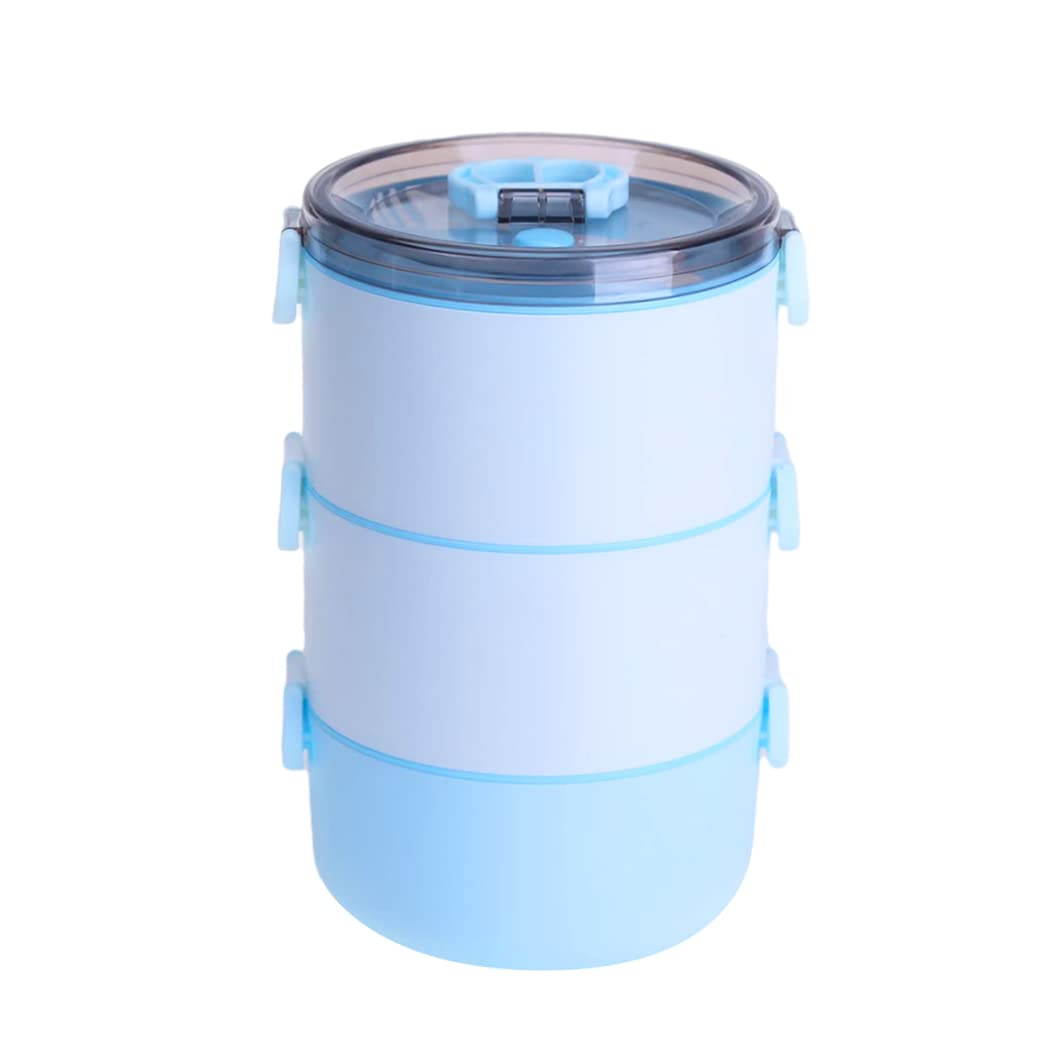 Kuber Industries Insulated Lunch Box With 3 Compartments|100% BPA Free, Food Grade ABS Plastic|Leakproof & Spill Proof|Dishwasher & Microwave Safe Lunch Box|3000 ML|HX0035097|Blue