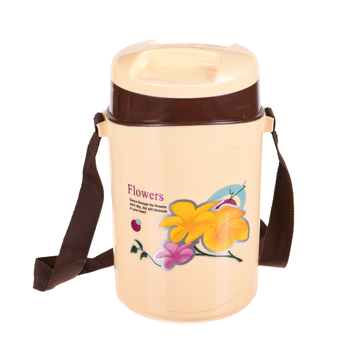 Kuber Industries Insulated Lunch Box|Stainless Steel Leak-Free Containers|Premium Plastic Tiffin Box for Office|School|Travelling (Cream)