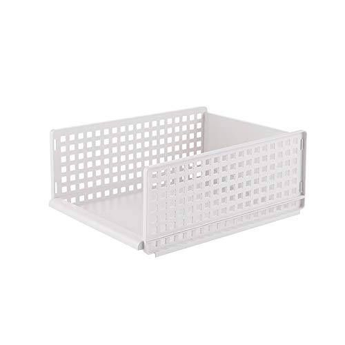 Kuber Industries Integrated Stacking Basket|Storage Organizer|Basket For Cosmetic, Fruits, Assesories|White