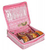 Kuber Industries Jewellery Kit | Check Design Vanity Box for woman | Laminated Jewellery Kit with Support | Jewellery Kit with 5 Pouch &amp; Bangle Roll | Pink