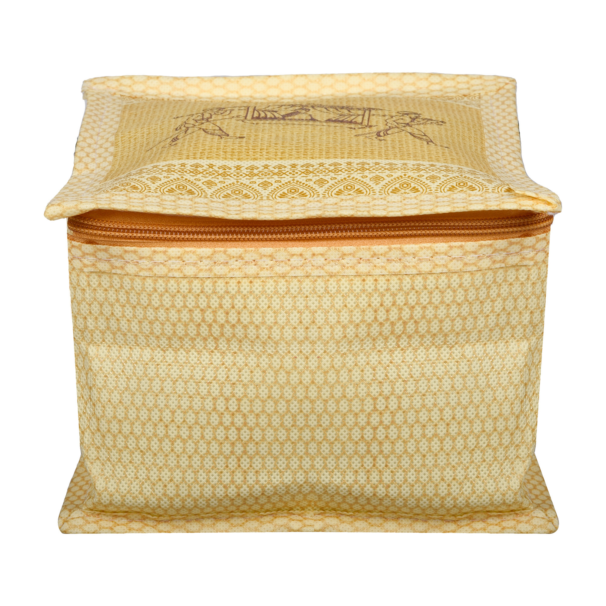 Kuber Industries Jewellery Kit  Locker Storage Kit  10 Detachable Pouch  Jewellery Storage Bag  Travel Square Jewellery Box  Vanity Box for woman  Palki Locker Kit  Small  Golden