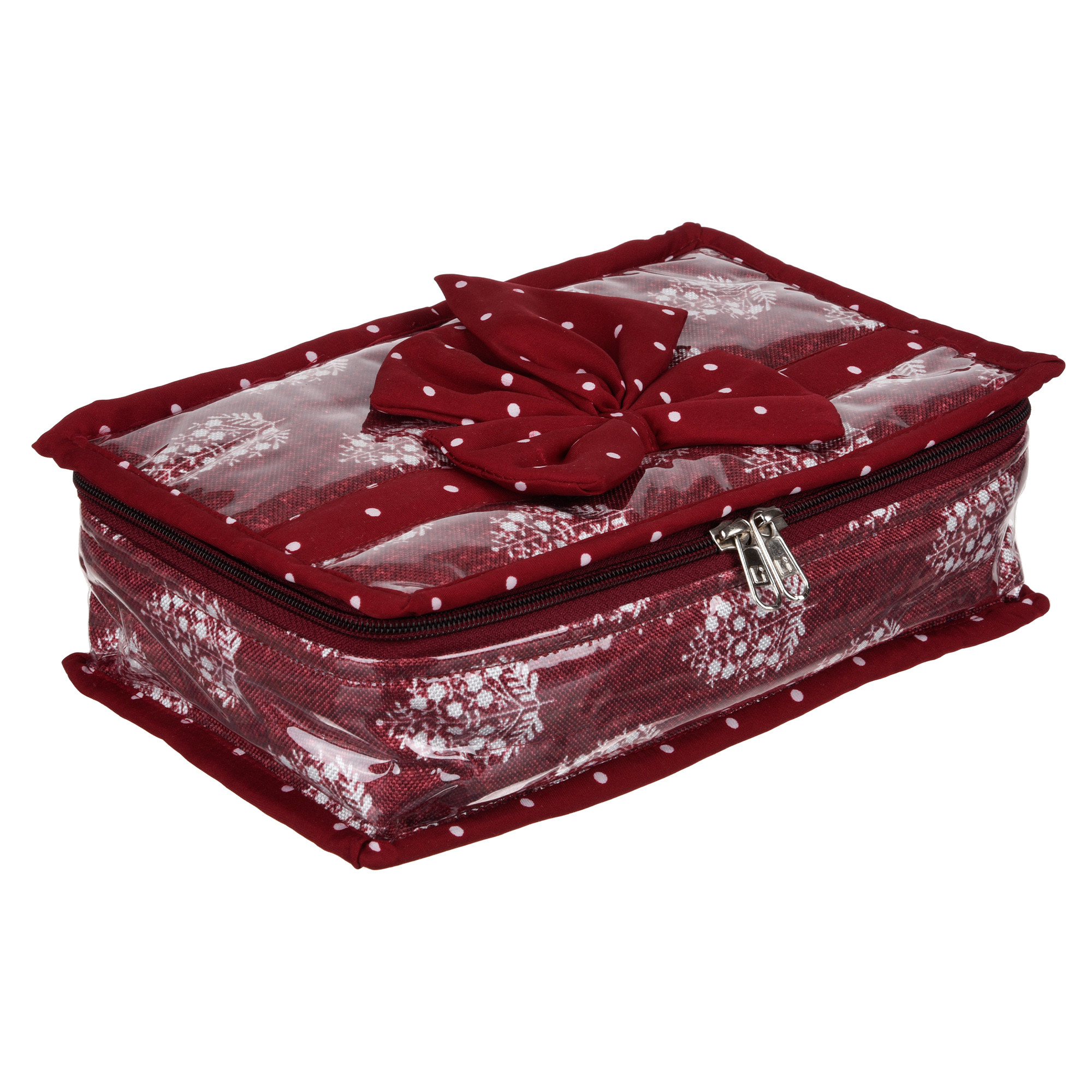 Kuber Industries Jewellery Kit | Travel Makeup Organizer | Zipper Clouser Cosmetic Kit | 6 Pouch Jewellery Kit | Cosmetic Bag for Women | Bow Dot Jewellery Kit | Maroon