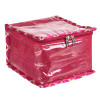 Kuber Industries Jewellery Organizer | PVC Laminated Gota Check Design Vanity Organizer for Women | Cosmetic kit with 10 Transparent Pouches | Pink