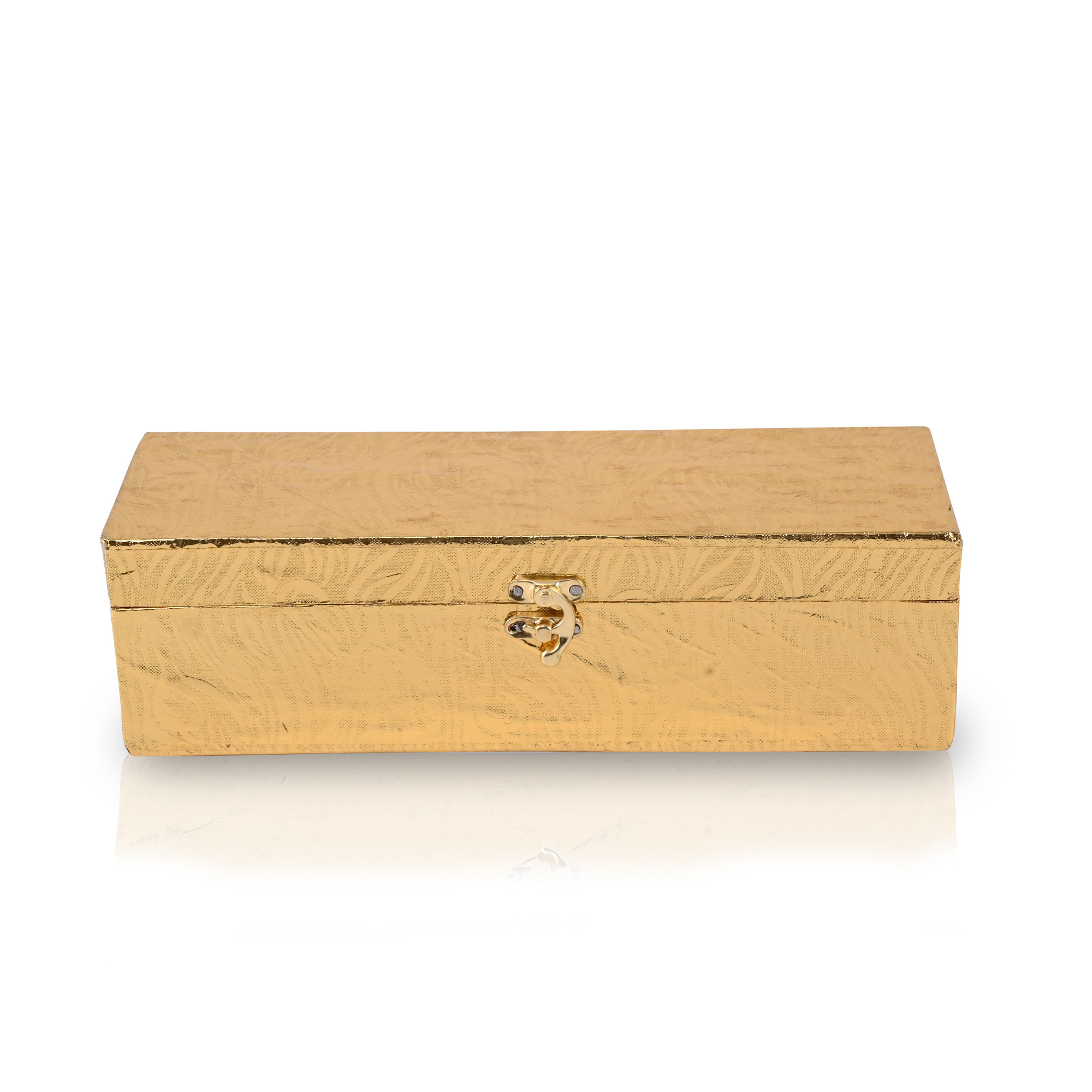 Kuber Industries Jewelry Bangle Box  Jewellery Case Organizer   Bangles Box for Women  Velvet Jewelry Box  Storage Organizer  Watch Organizer  Zig Zag Lock  Golden