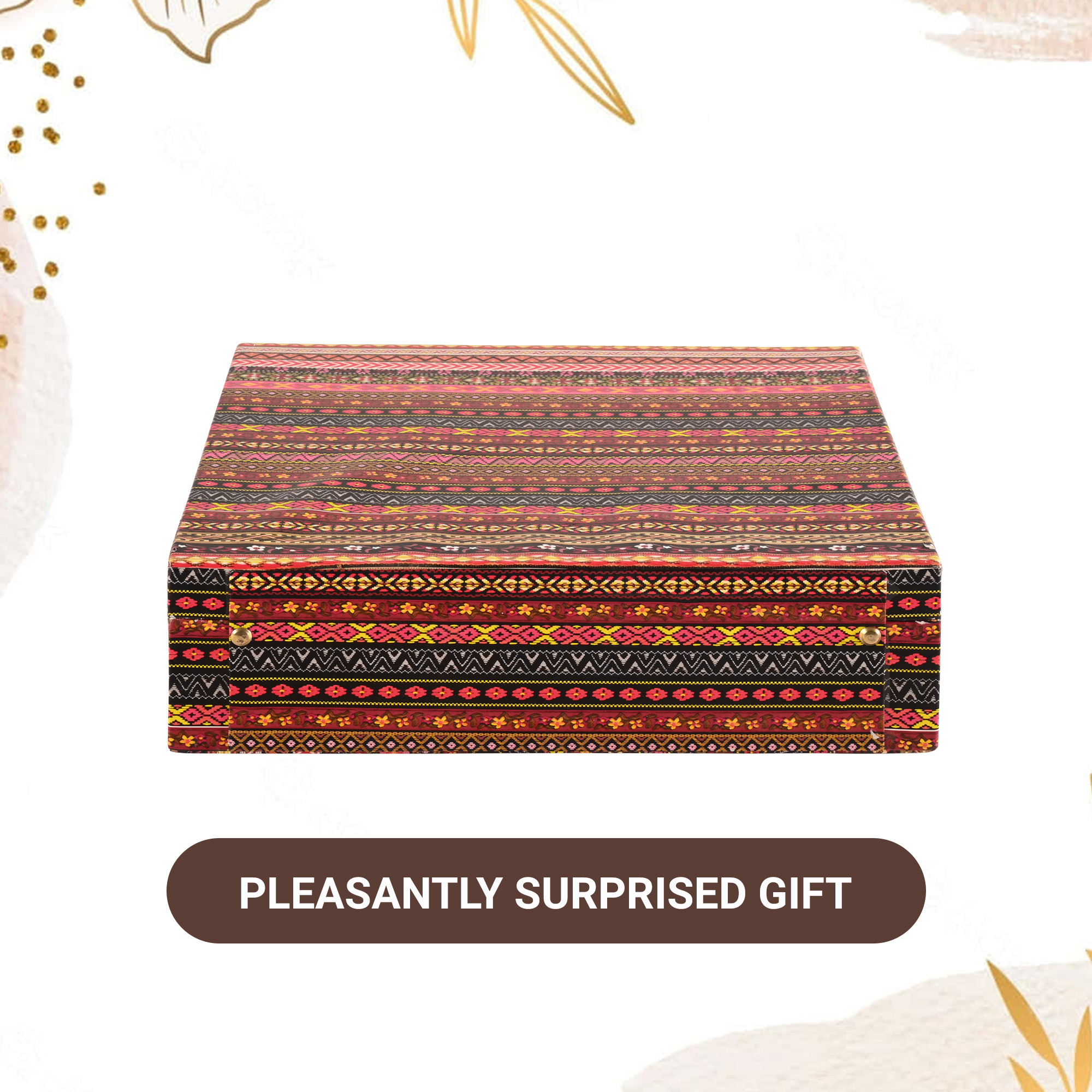 Kuber Industries Jewelry Bangle Box  Jewellery Case Organizer 4 Rod Bangles Box for Women  Velvet Jewelry Box  Storage Organizer  Watch Organizer Lining Design Multicolor