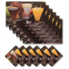 Kuber Industries Juice Glass Print PVC Table Mats /Placemat With 6 Coasters For kitchen, Dining Table Set of 6 (Brown) 54KM4380