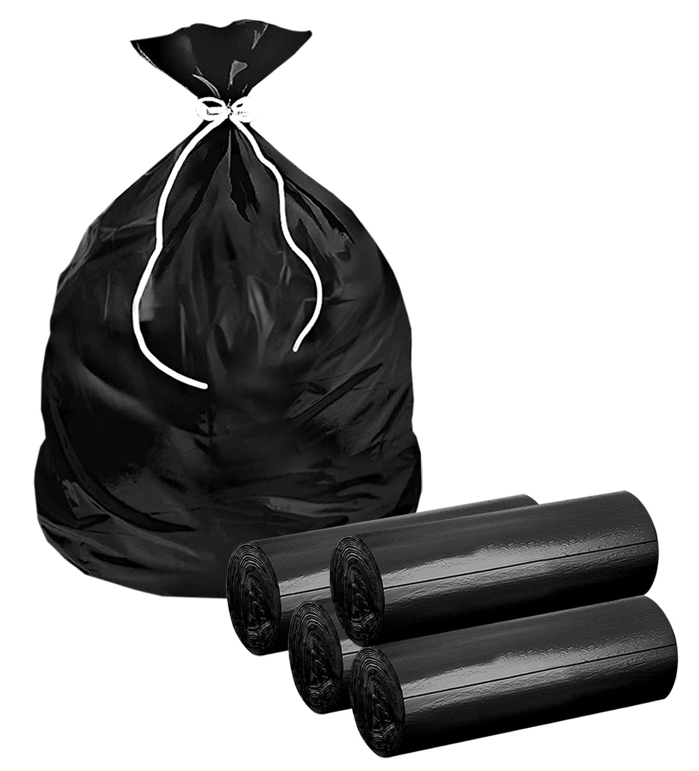 Kuber Industries Jumbo Biodegradable Garbage Bags, Dustbin Bags, Trash Bags For Kitchen, Office, Warehouse, Pantry or Washroom, 36x48 Inches (Black)-HS41KUBMART24056