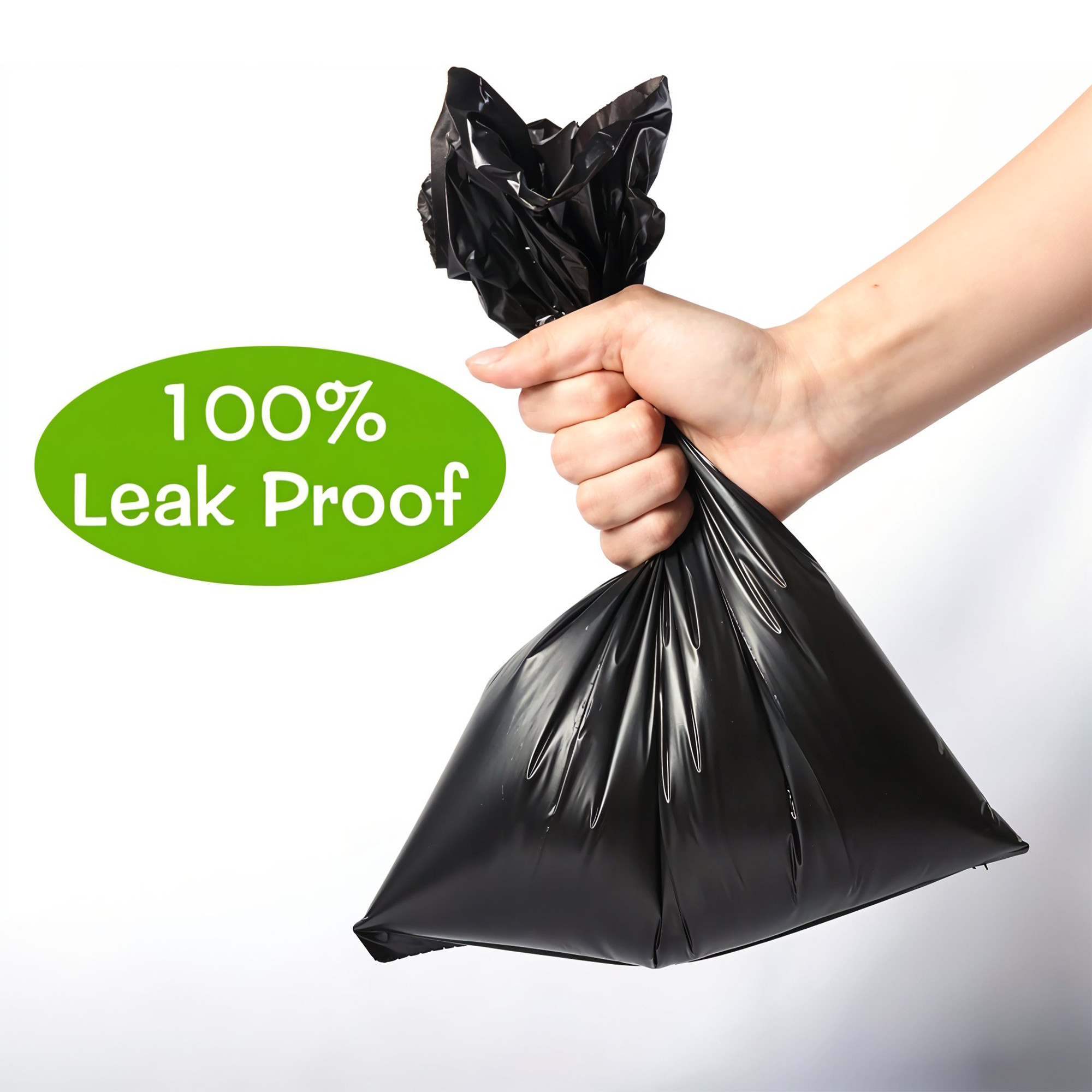 Kuber Industries Jumbo Size 10 Pcs Leak-proof Dog Poop Bags  Waste Pick-up Bag for Pets  Travel Garbage Disposal Polythene  Clean-Up Packets for Cats  Black