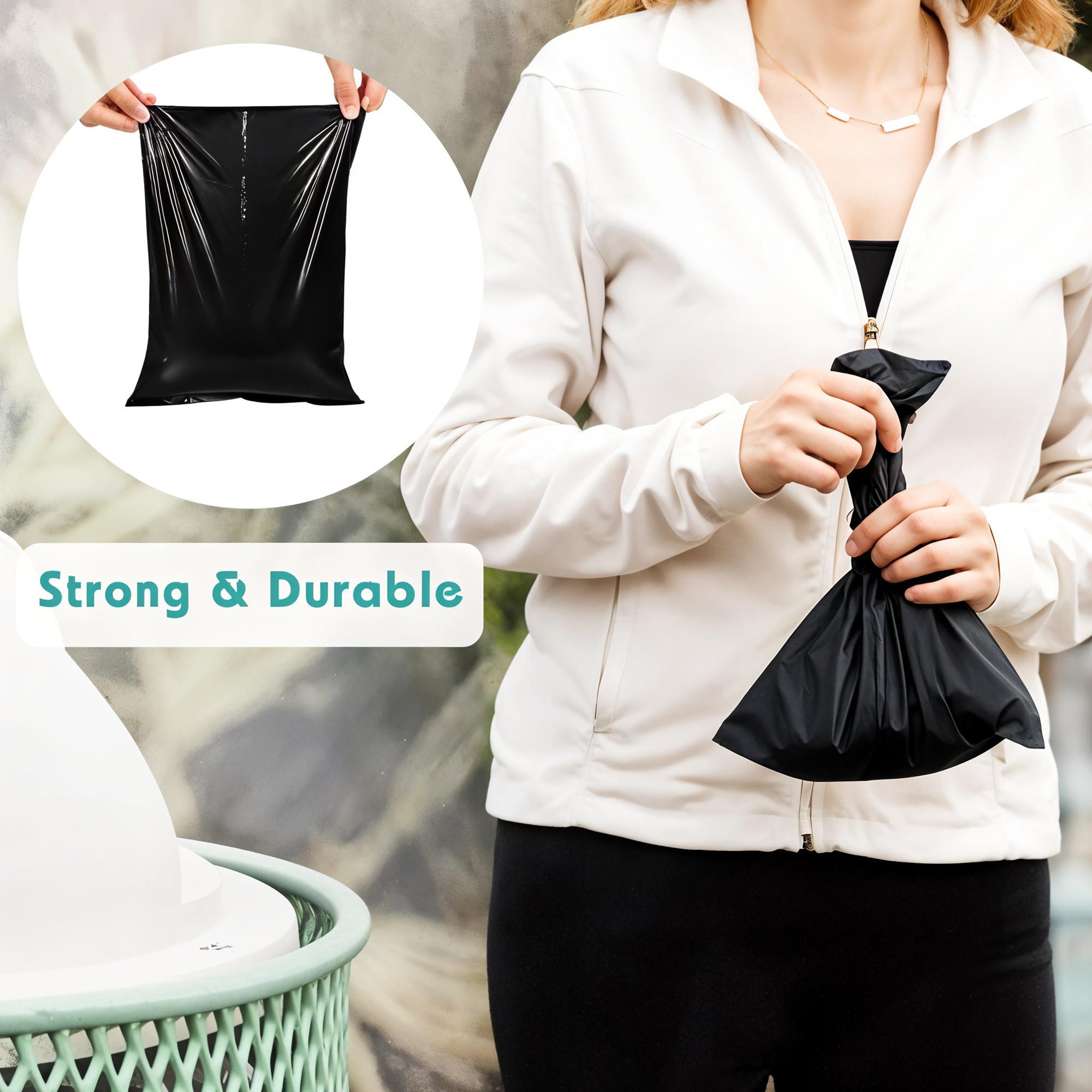 Kuber Industries Jumbo Size 10 Pcs Leak-proof Dog Poop Bags  Waste Pick-up Bag for Pets  Travel Garbage Disposal Polythene  Clean-Up Packets for Cats  Black