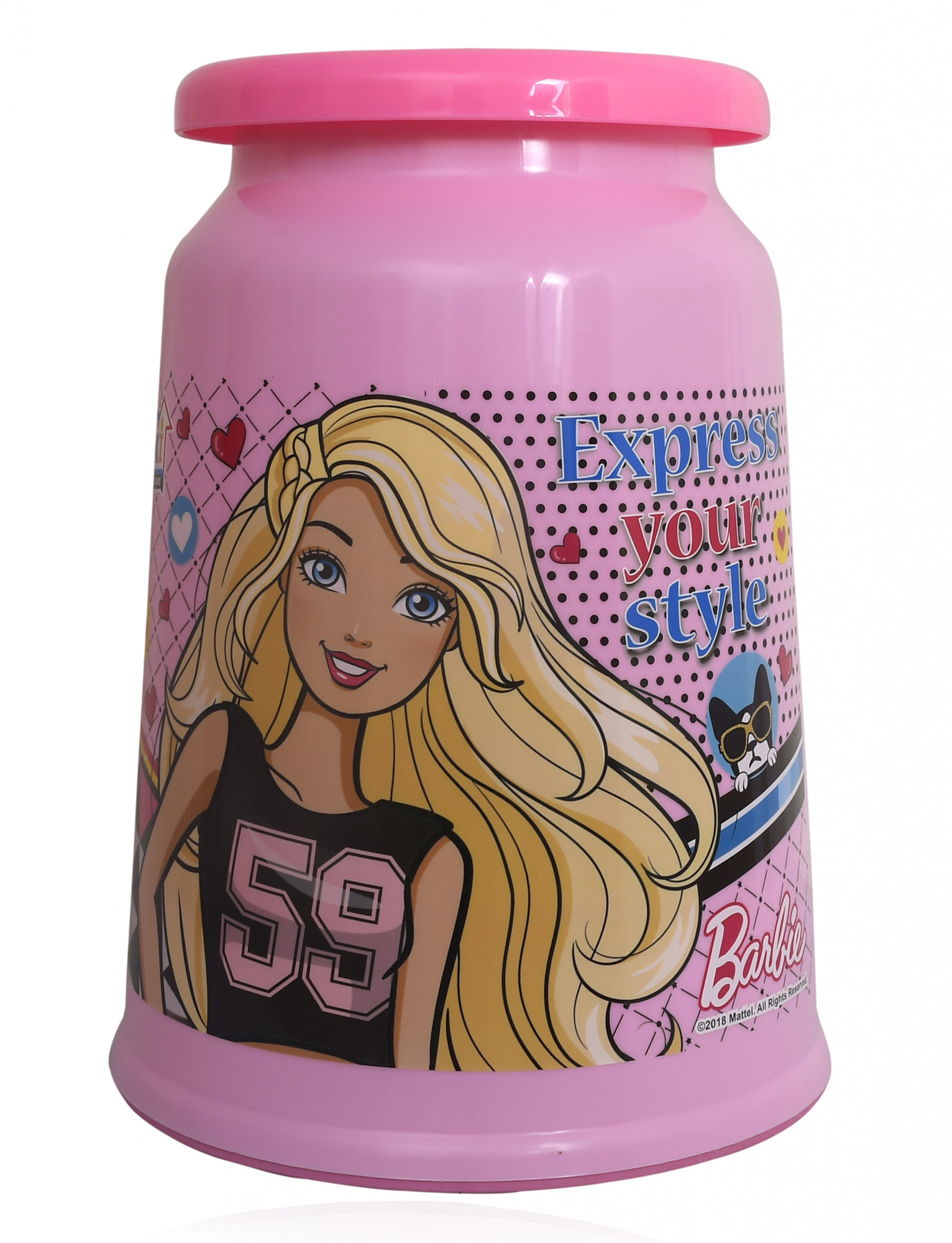 Kuber Industries Jupiter Jumbo Jupiter Jumbo Printed Plastic Bathroom Big Stool(Pink)