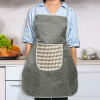 Jute Apron for Kitchen with Big Front Pocket | Chef Apron for Women and Men | Kitchen Dress for Cooking | One Size Fits Most | Big Patta - Grey