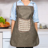 Jute Apron for Kitchen with Big Front Pocket | Chef Apron for Women and Men | Kitchen Dress for Cooking | One Size Fits Most | Big Patta - Brown
