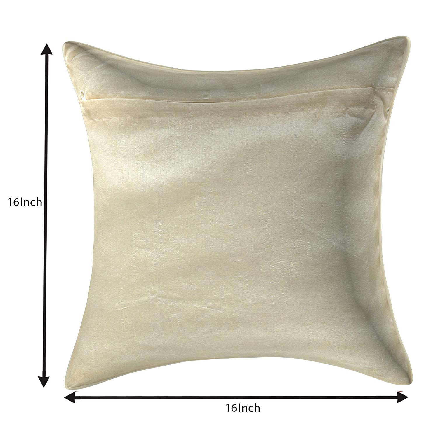 Kuber Industries Jute Blend Decorative Square Throw Pillow Cover Cushion Covers Pillowcase, Home Decor Decorations for Sofa Couch Bed Chair 16x16 Inch-(Cream)