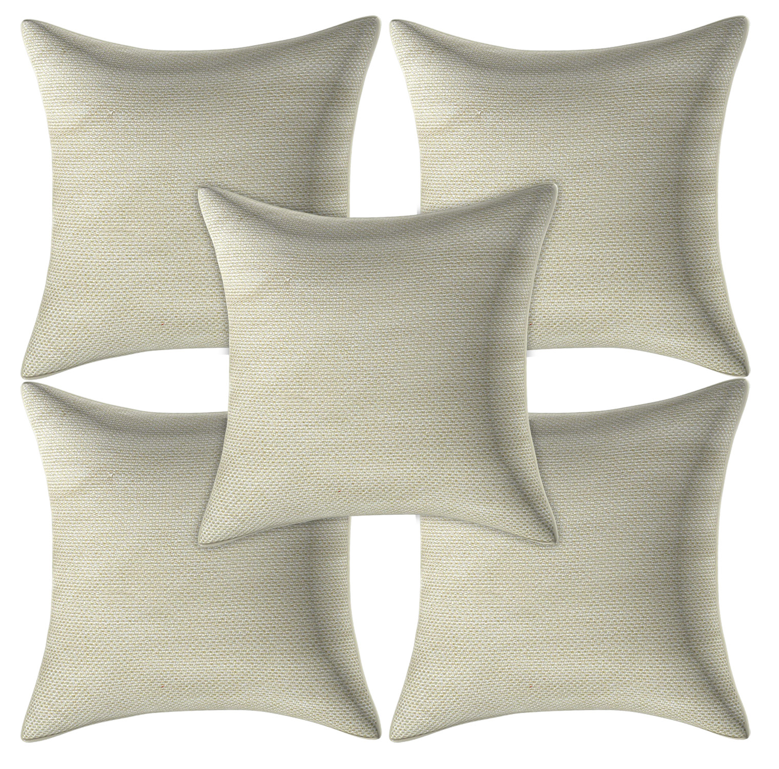 Kuber Industries Jute Blend Decorative Square Throw Pillow Cover Cushion Covers Pillowcase, Home Decor Decorations for Sofa Couch Bed Chair 16x16 Inch-(Cream)