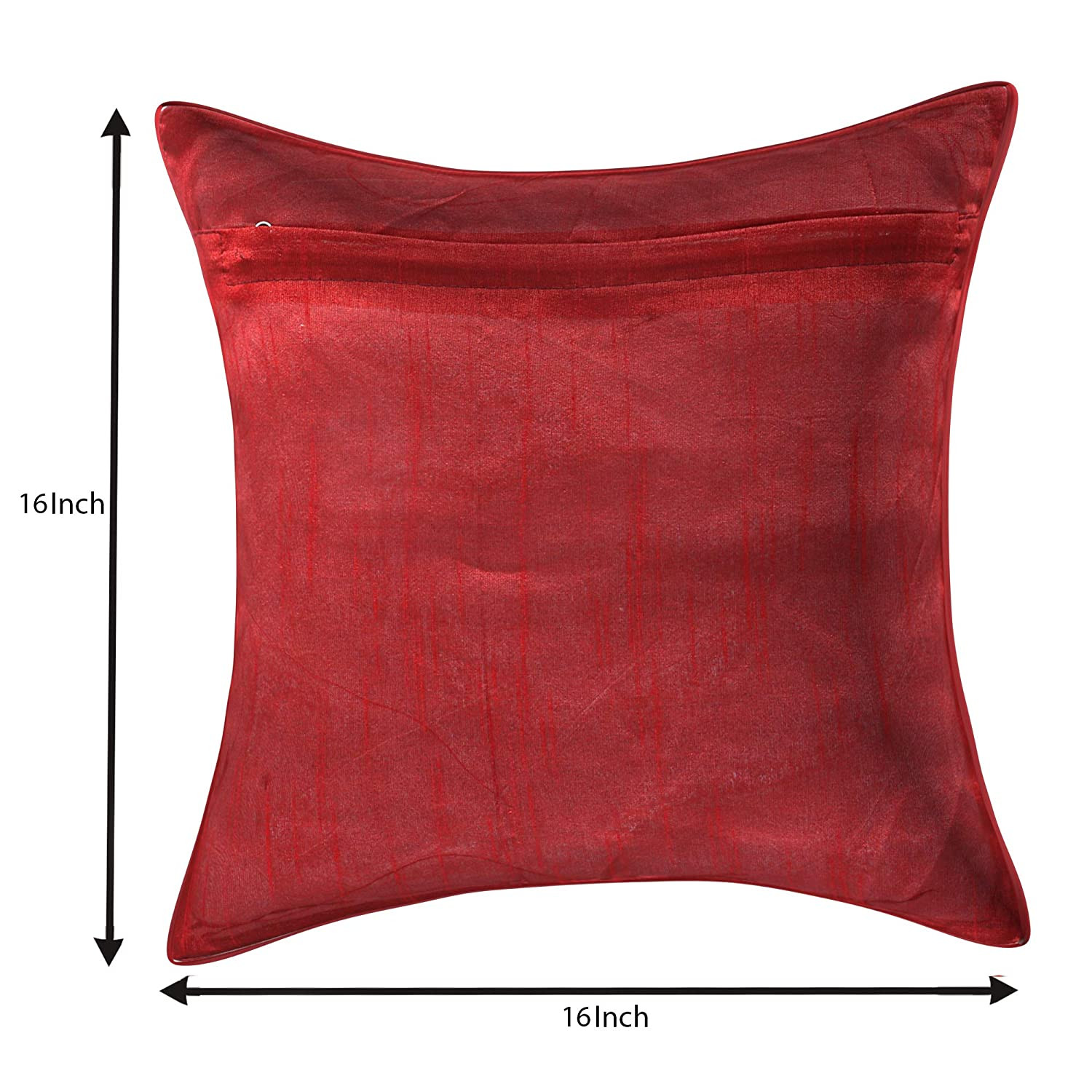 Kuber Industries Jute Blend Decorative Square Throw Pillow Cover Cushion Covers Pillowcase, Home Decor Decorations for Sofa Couch Bed Chair 16x16 Inch-(Maroon)