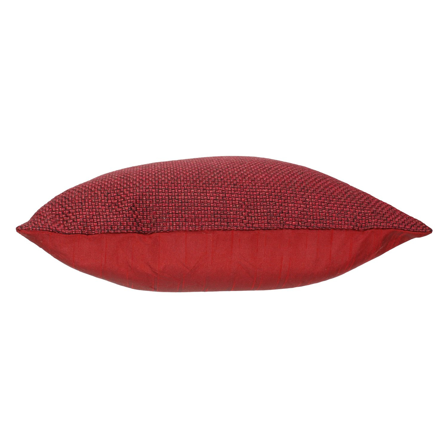 Kuber Industries Jute Blend Decorative Square Throw Pillow Cover Cushion Covers Pillowcase, Home Decor Decorations for Sofa Couch Bed Chair 16x16 Inch-(Maroon)