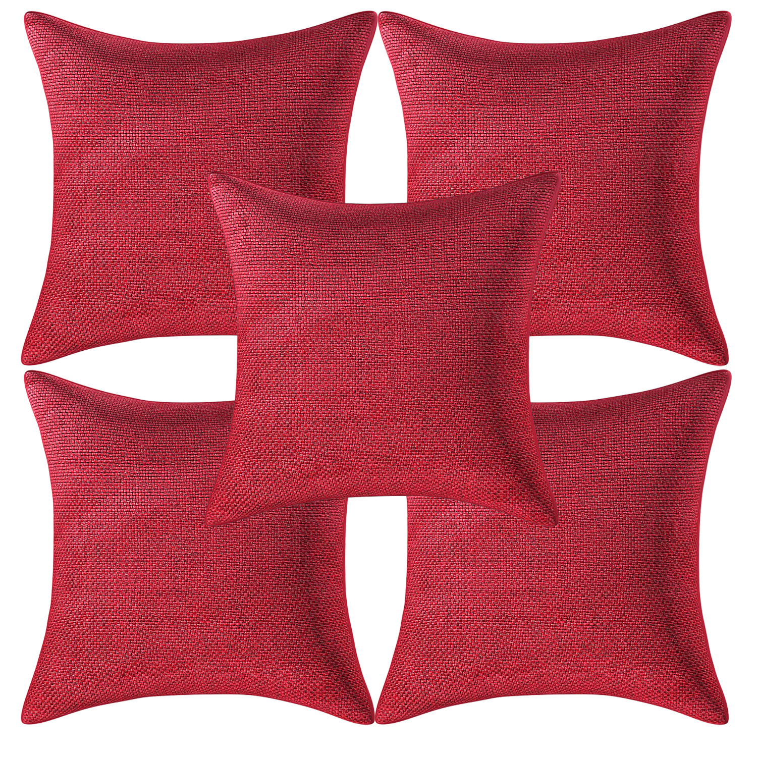 Kuber Industries Jute Blend Decorative Square Throw Pillow Cover Cushion Covers Pillowcase, Home Decor Decorations for Sofa Couch Bed Chair 16x16 Inch-(Maroon)