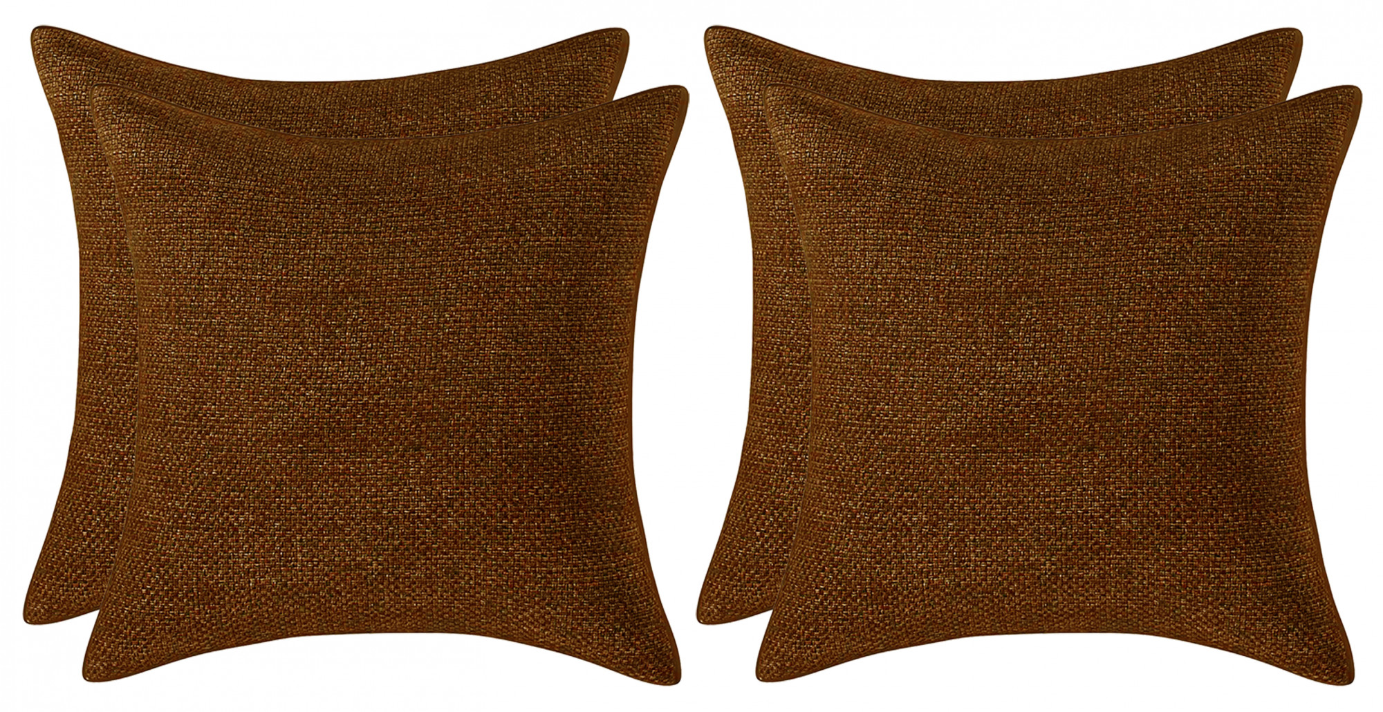 Kuber Industries Jute Blend Decorative Square Throw Pillow Cover Cushion Covers Pillowcase, Home Decor Decorations for Sofa Couch Bed Chair 16x16 Inch-(Brown)
