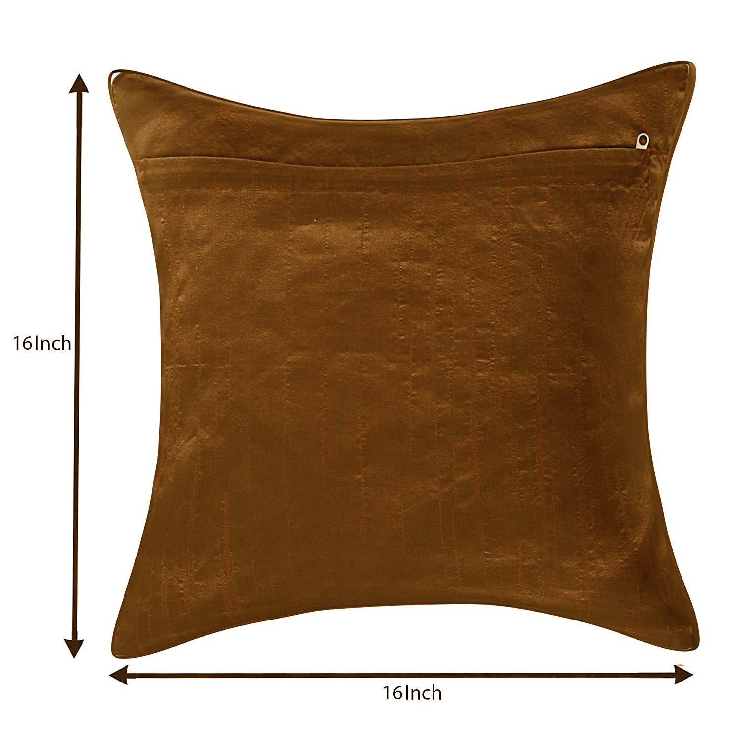 Kuber Industries Jute Blend Decorative Square Throw Pillow Cover Cushion Covers Pillowcase, Home Decor Decorations for Sofa Couch Bed Chair 16x16 Inch-(Brown)