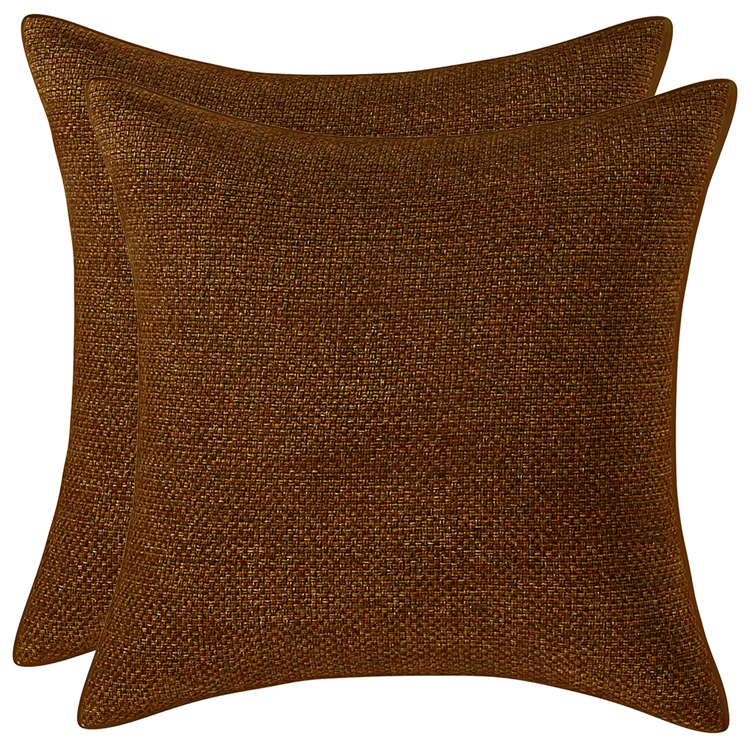 Kuber Industries Jute Blend Decorative Square Throw Pillow Cover Cushion Covers Pillowcase, Home Decor Decorations for Sofa Couch Bed Chair 24x24 Inch- (Brown)