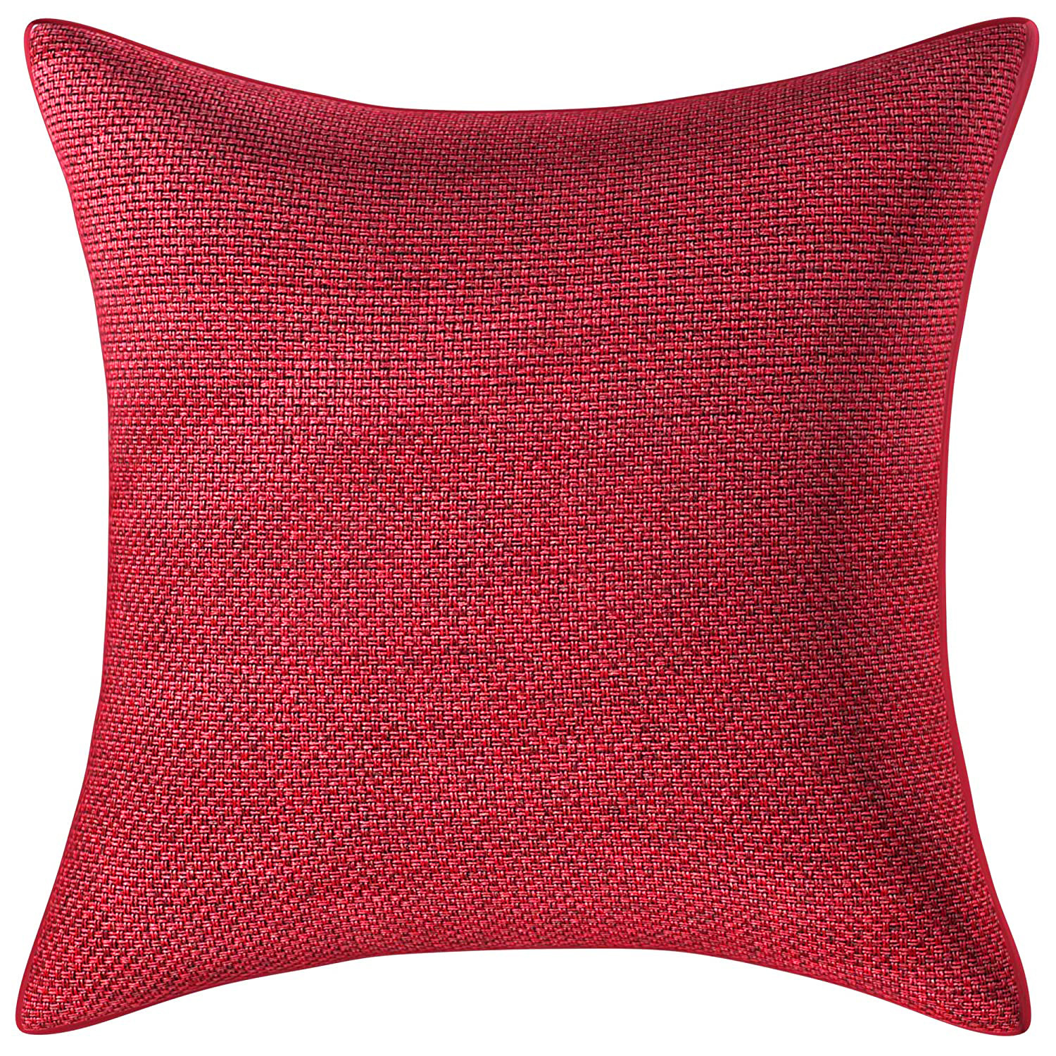 Kuber Industries Jute Blend Decorative Square Throw Pillow Cover Cushion Covers Pillowcase, Home Decor Decorations for Sofa Couch Bed Chair 24x24 Inch- (Maroon)