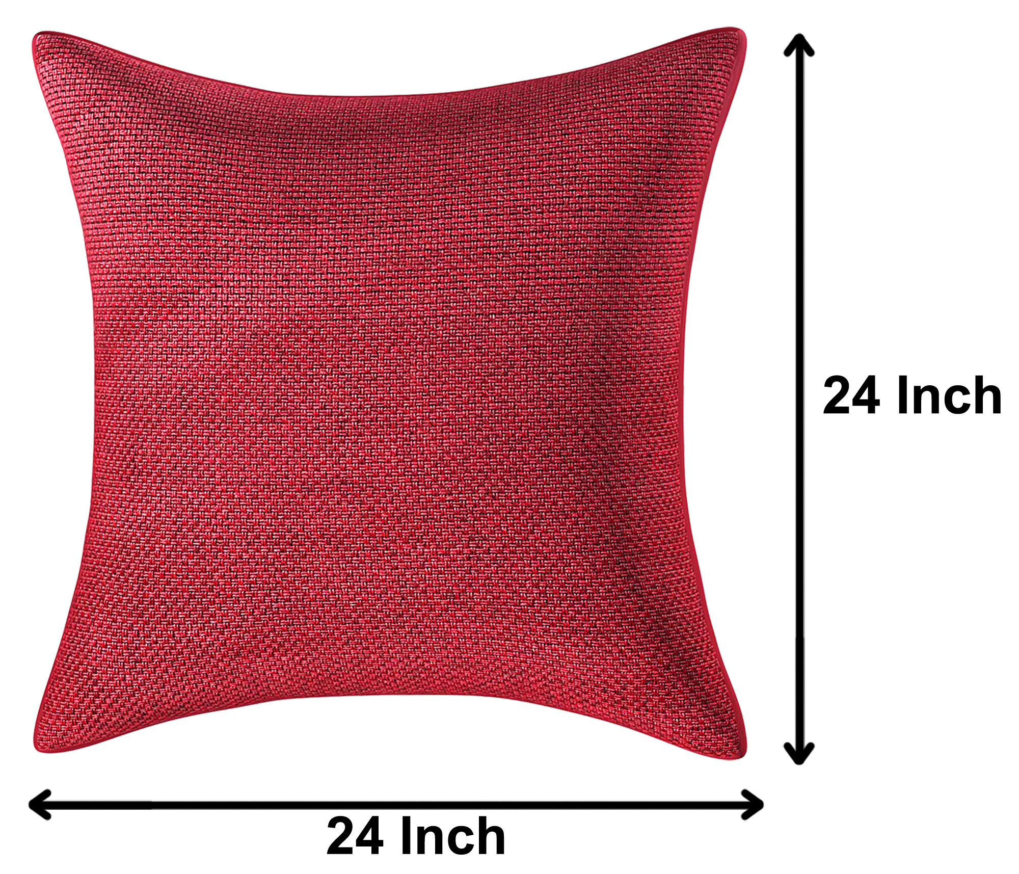Kuber Industries Jute Blend Decorative Square Throw Pillow Cover Cushion Covers Pillowcase, Home Decor Decorations for Sofa Couch Bed Chair 24x24 Inch- (Maroon)