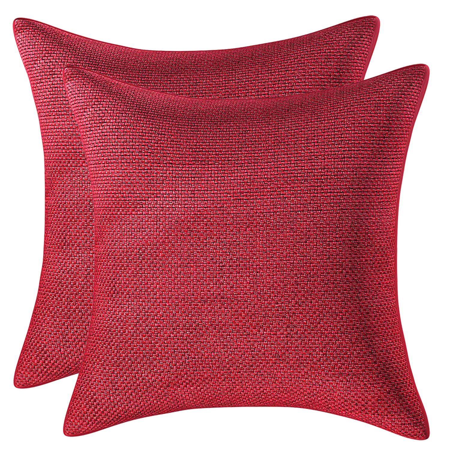 Kuber Industries Jute Blend Decorative Square Throw Pillow Cover Cushion Covers Pillowcase, Home Decor Decorations for Sofa Couch Bed Chair 24x24 Inch- (Maroon)