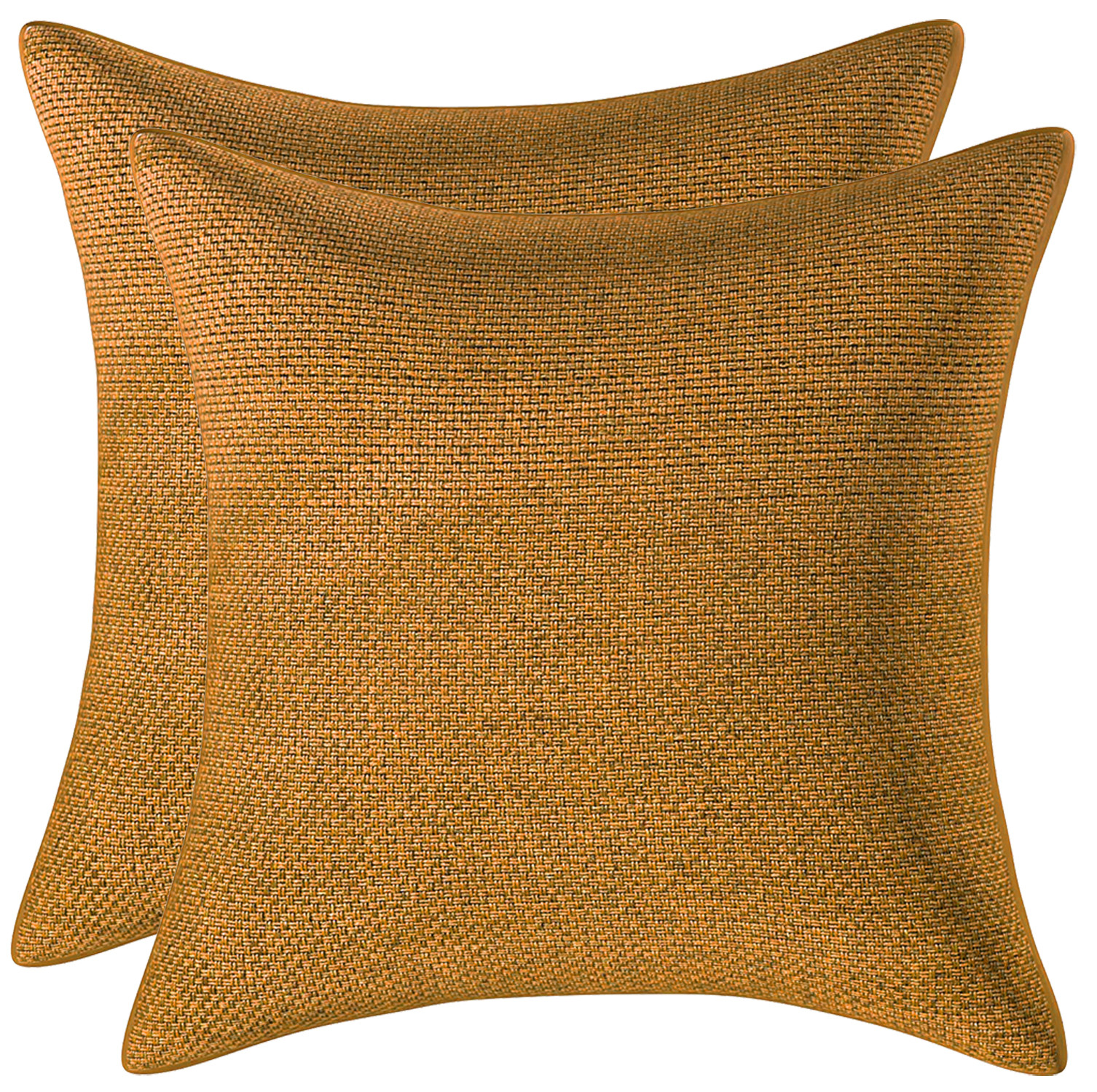 Kuber Industries Jute Blend Decorative Square Throw Pillow Cover Cushion Covers Pillowcase, Home Decor Decorations for Sofa Couch Bed Chair 24x24 Inch- (Gold)