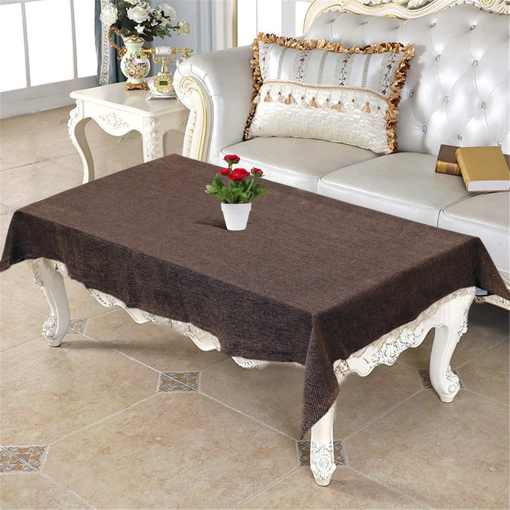 Kuber Industries Jute Center Table Cover, 40