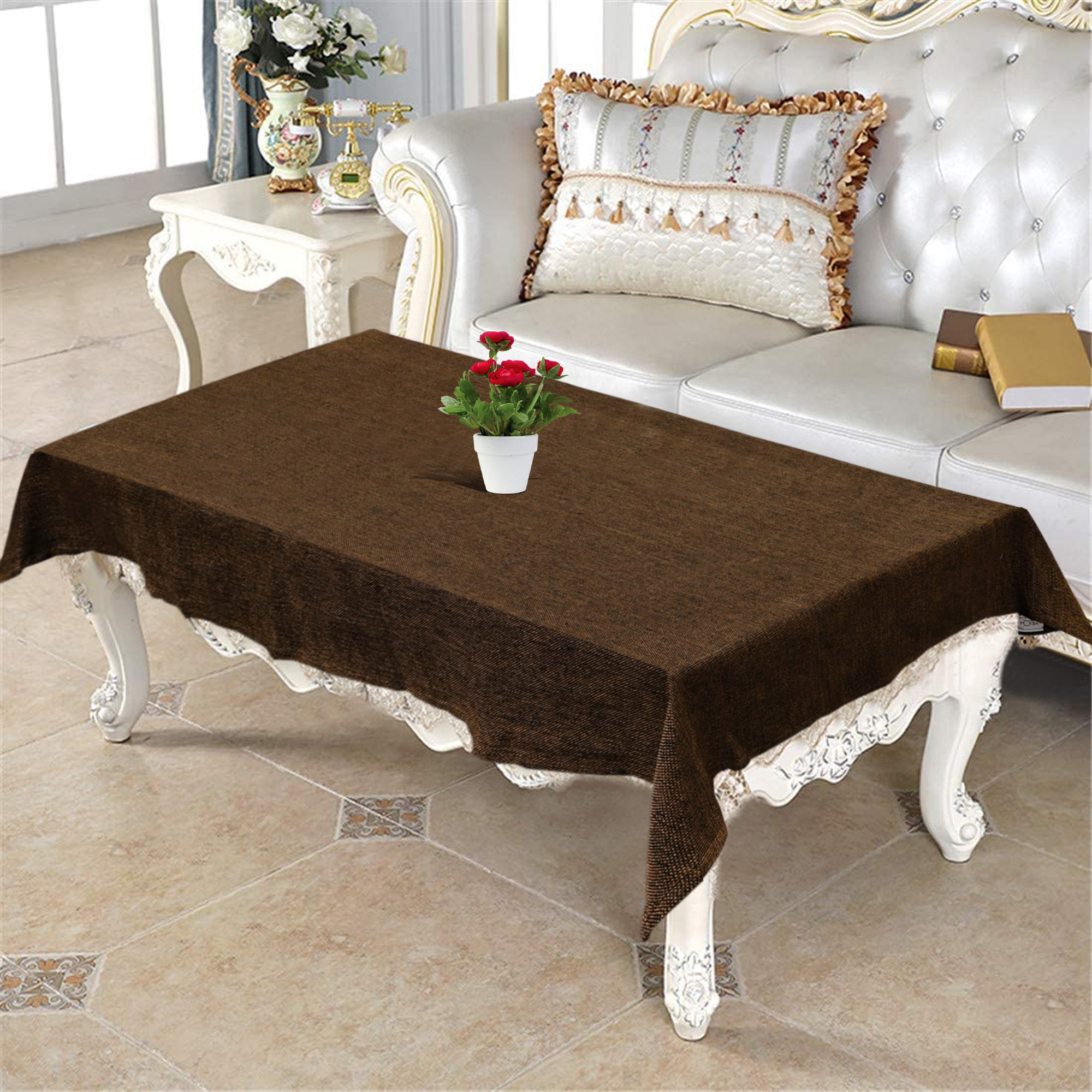 Kuber Industries Jute Center Table Cover, 40