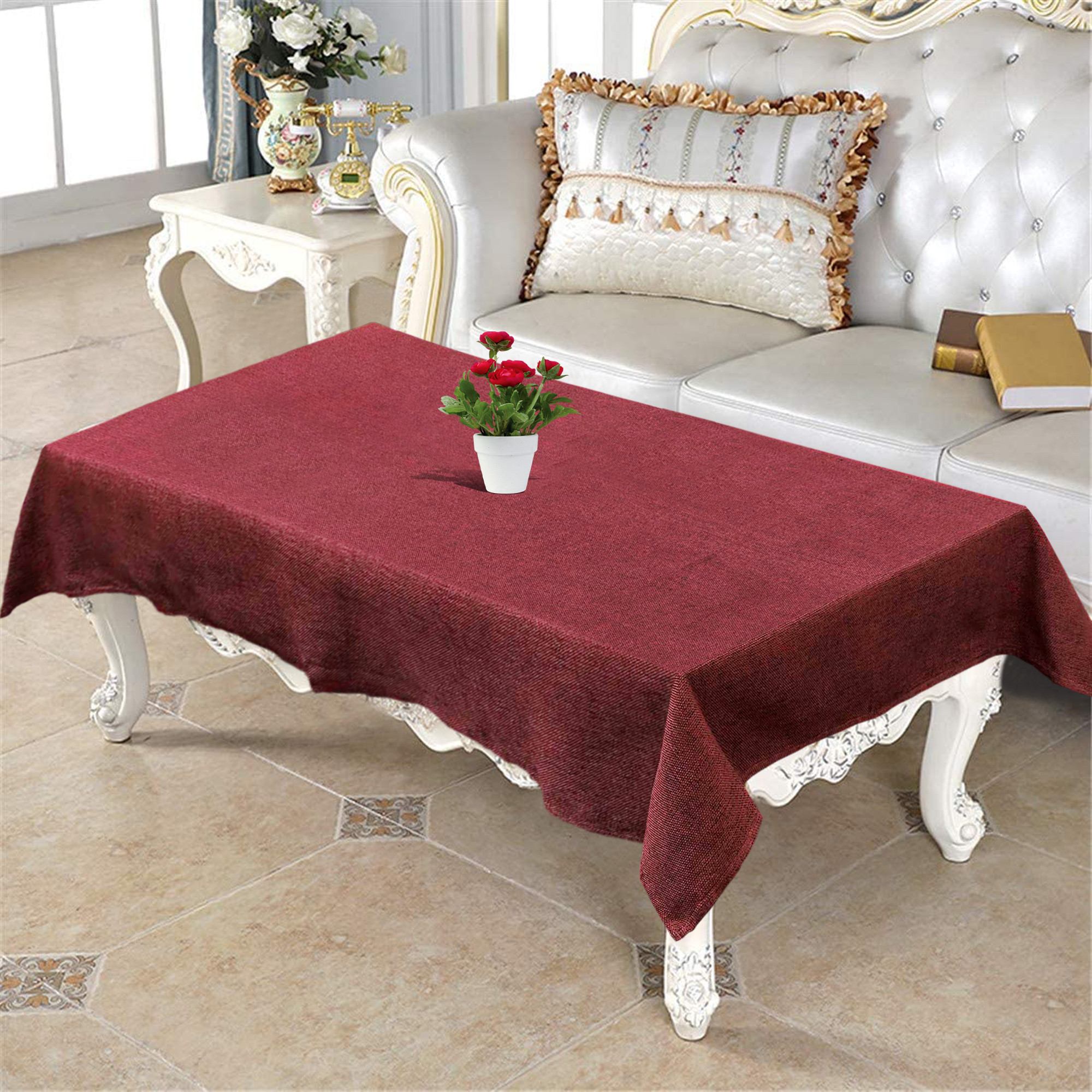 Kuber Industries Jute Center Table Cover, 40