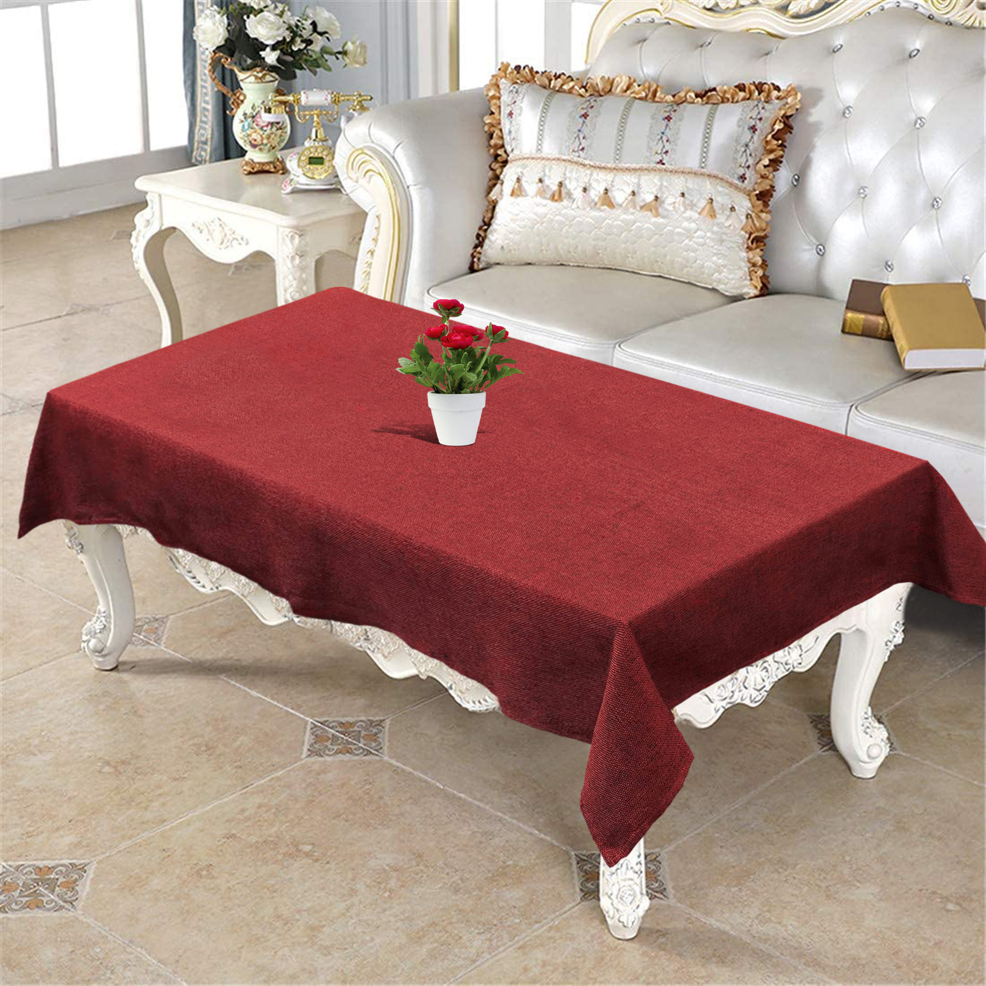 Kuber Industries Jute Center Table Cover, 40
