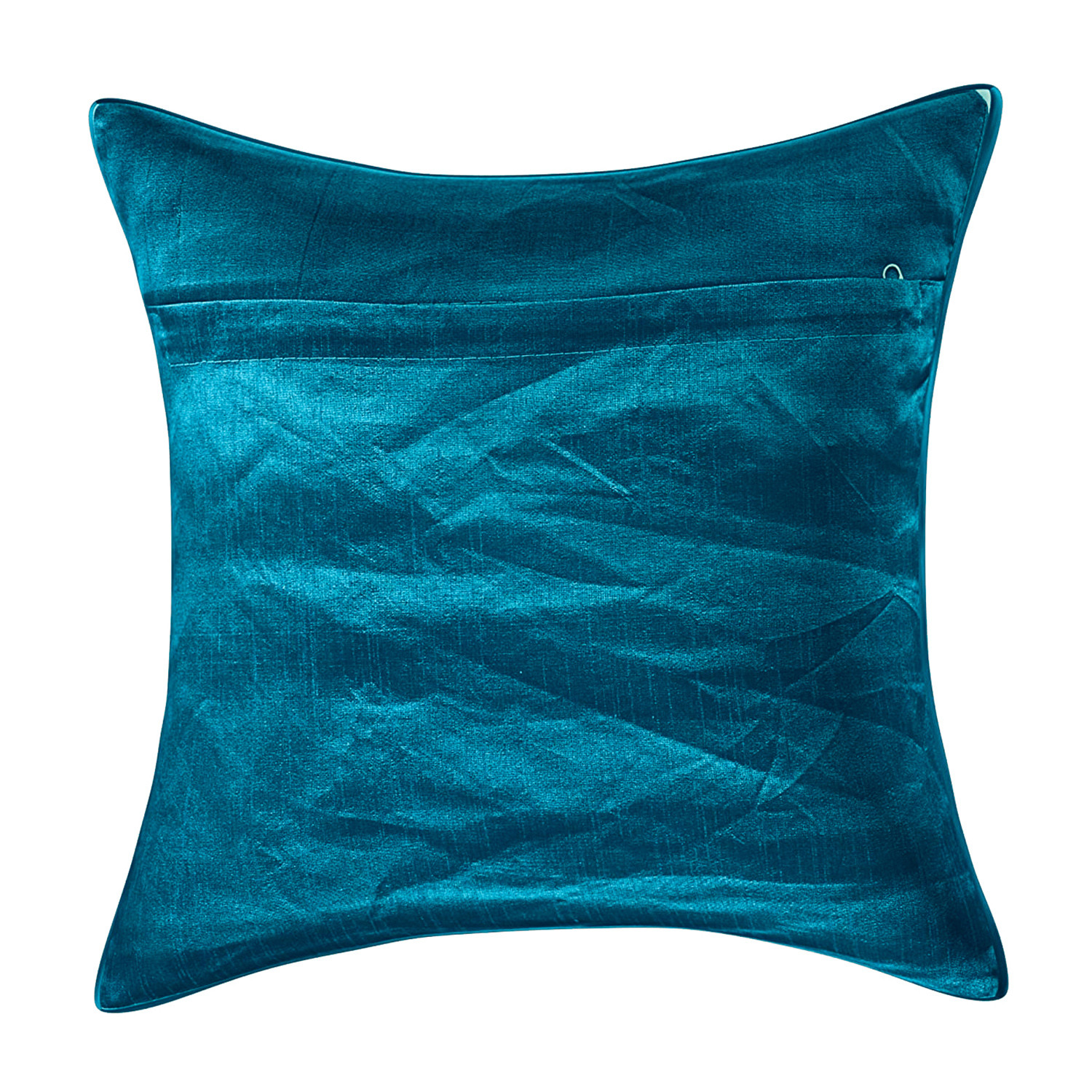 Kuber Industries Jute Cotton Decorative Square Cushion Cover, Cushion Case For Sofa Couch Bed 16x16 Inch-(Blue)
