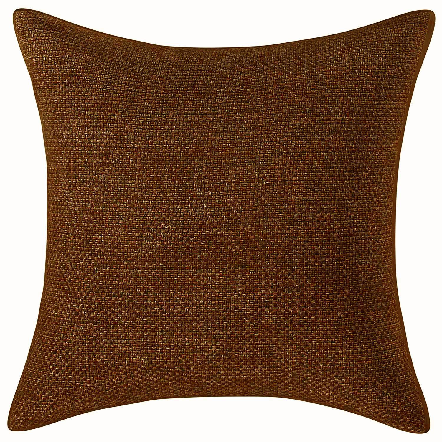 Kuber Industries Jute Cotton Decorative Square Cushion Cover, Cushion Case For Sofa Couch Bed 16x16 Inch-(Brown)
